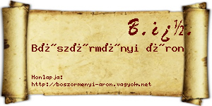 Böszörményi Áron névjegykártya