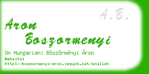 aron boszormenyi business card