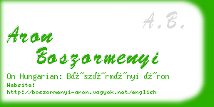 aron boszormenyi business card